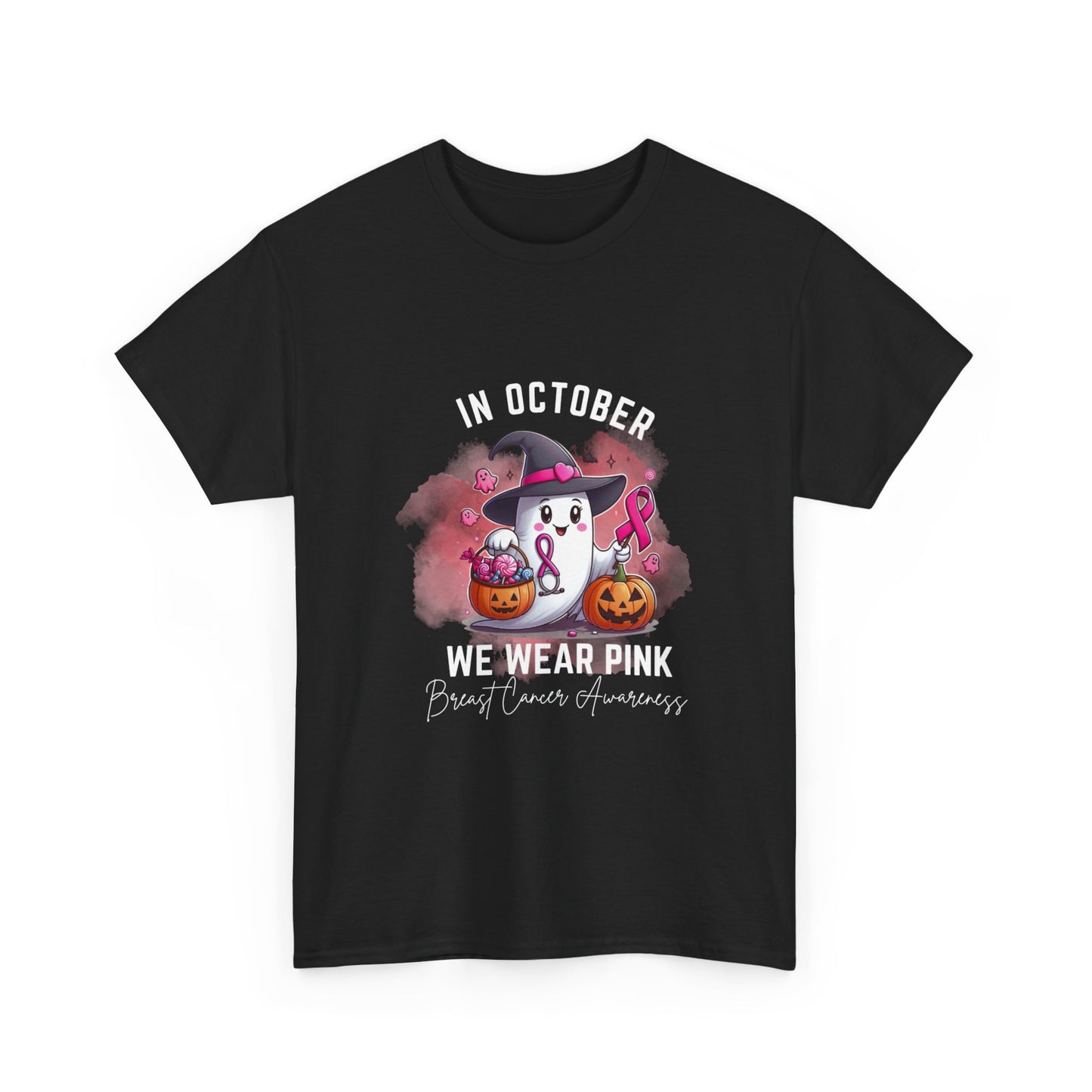 White letter October Pink Tee