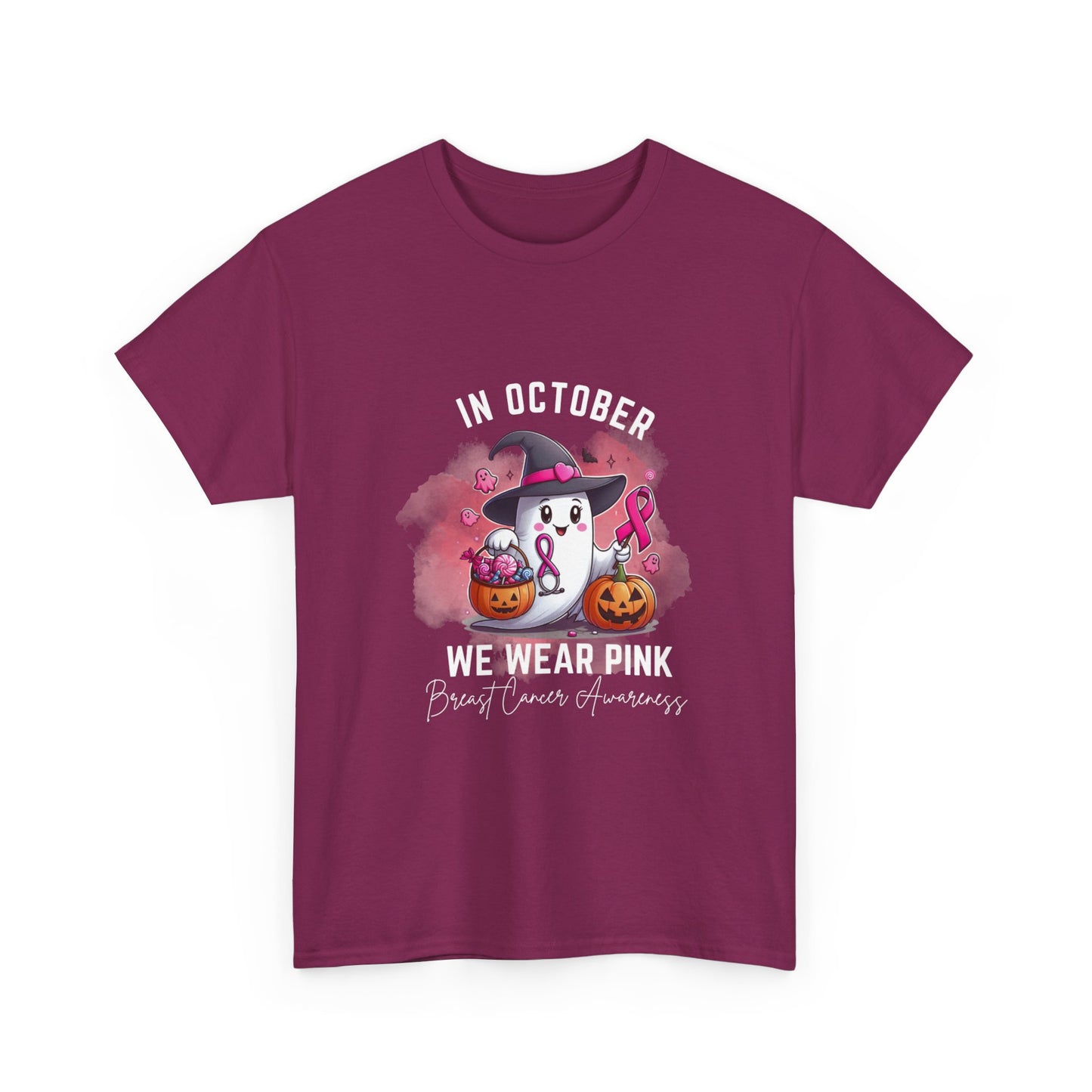 White letter October Pink Tee