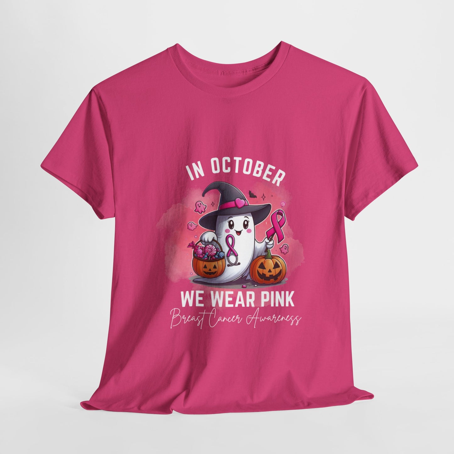 White letter October Pink Tee