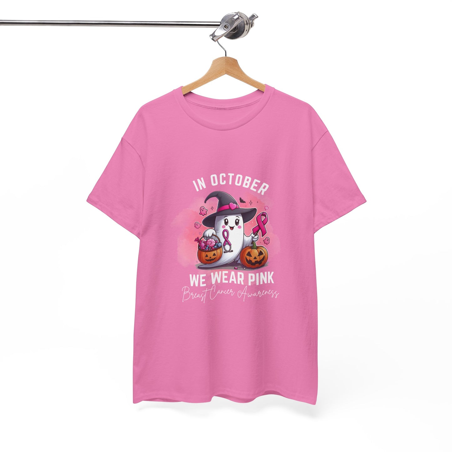 White letter October Pink Tee