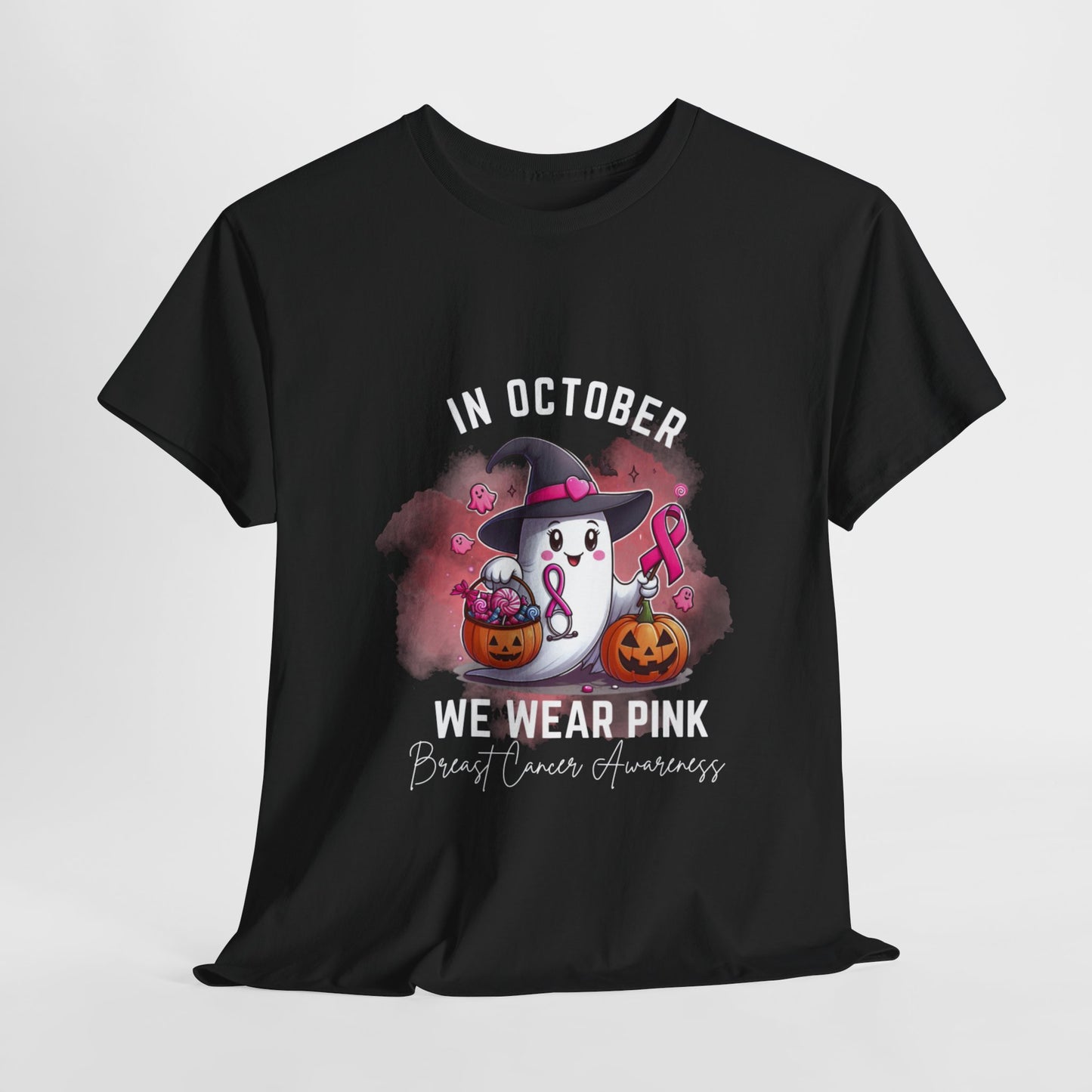 White letter October Pink Tee