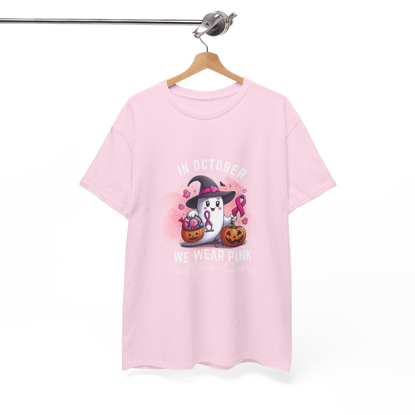 White letter October Pink Tee