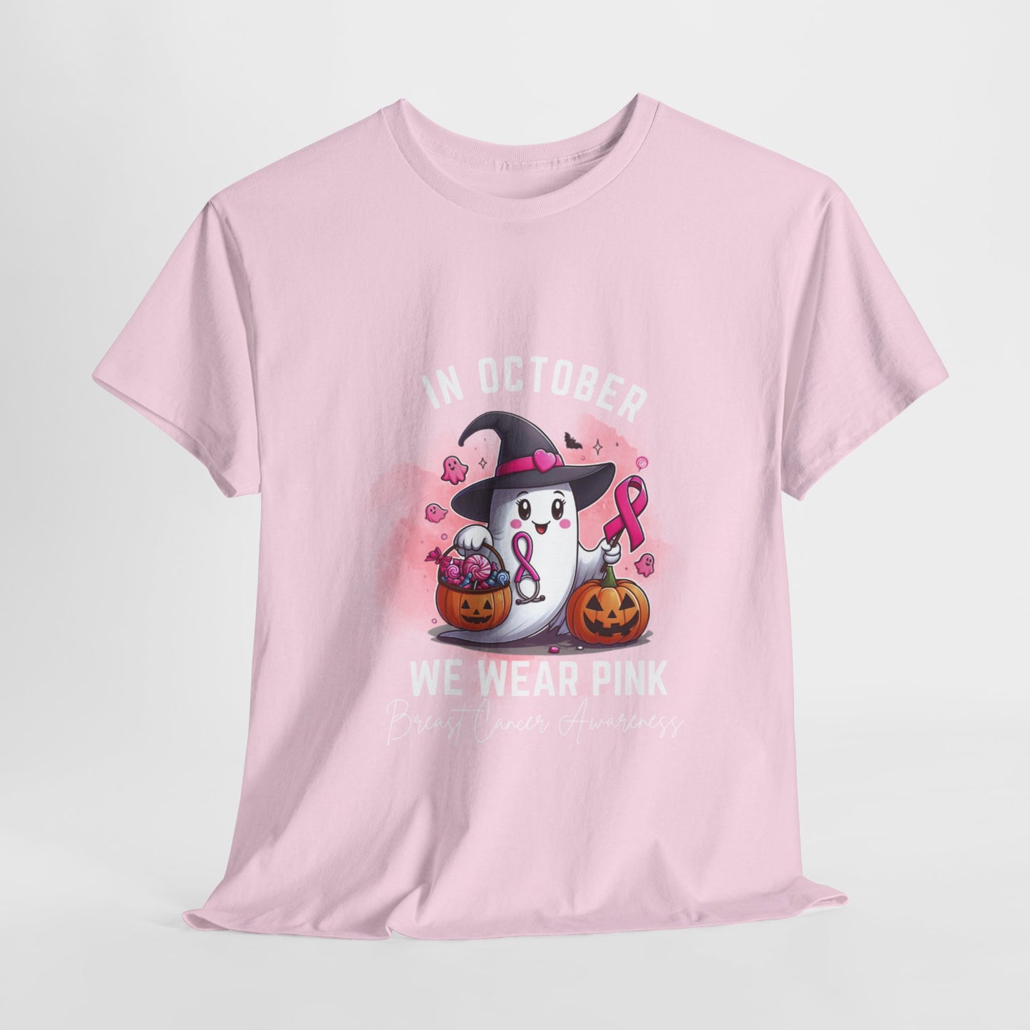 White letter October Pink Tee